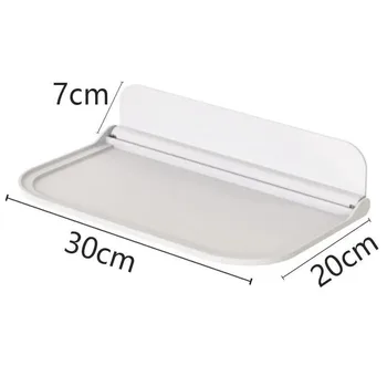 1 PC ชั้นวางติดผนังแบบพับได้สําหรับห้องน้ํา,ห้องน้ํา,ห้องครัว,ข้างเตียง,ไม่มีเจาะโทรศัพท์,Wifi Router Storage 8