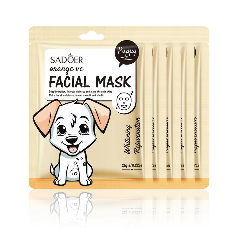 SADOER Cartoon Fresh Fruit Facial Mask Set - Moisturizing, Soothing, Brightening & Hydrating Skin Care Collection (5-Pack)