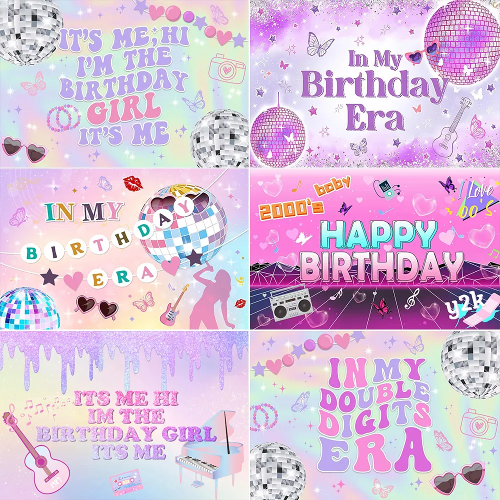 Regenbogen farbiges Mädchen Traum Popmusik Melodie spielen Thema Geburtstag Party Raum benutzer definierte Dekor dynamische musikalische Foto Banner Hintergründe