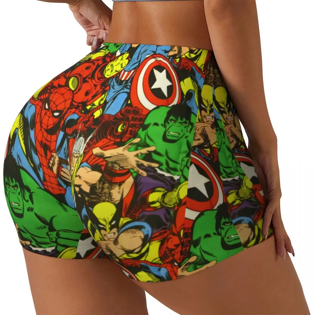 Superhero Spider Man Gym Biker Running Shorts Women's Workout Yoga Shorts yoga shorts workout shorts