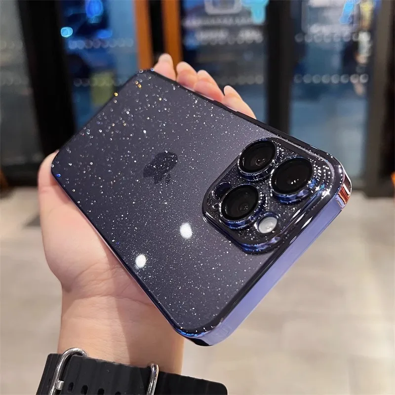 Luxury Electroplated Glitter Phone Case - Clear Transparent Shockproof Protective Cover