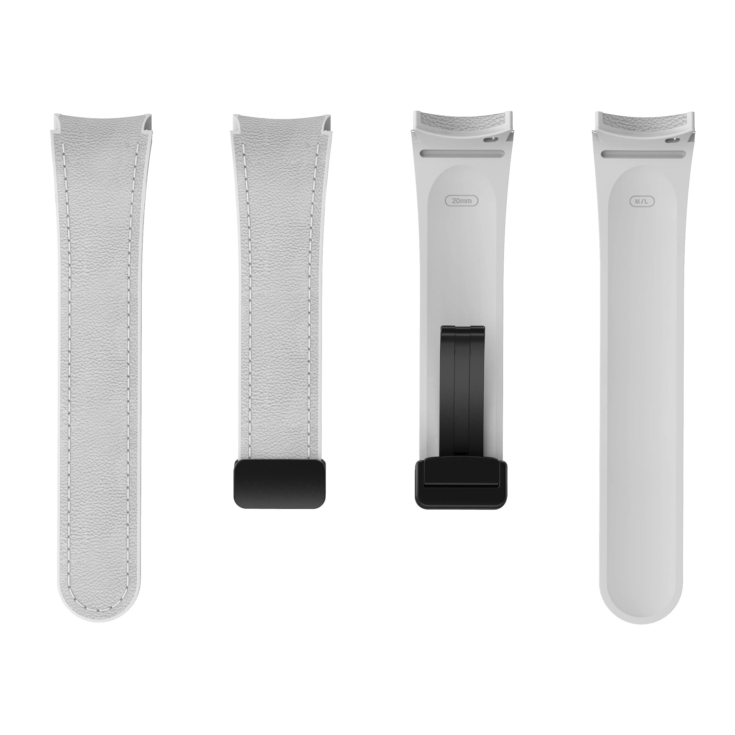 Premium Dual-Material Leather and Silicone Watch Strap Bracelet