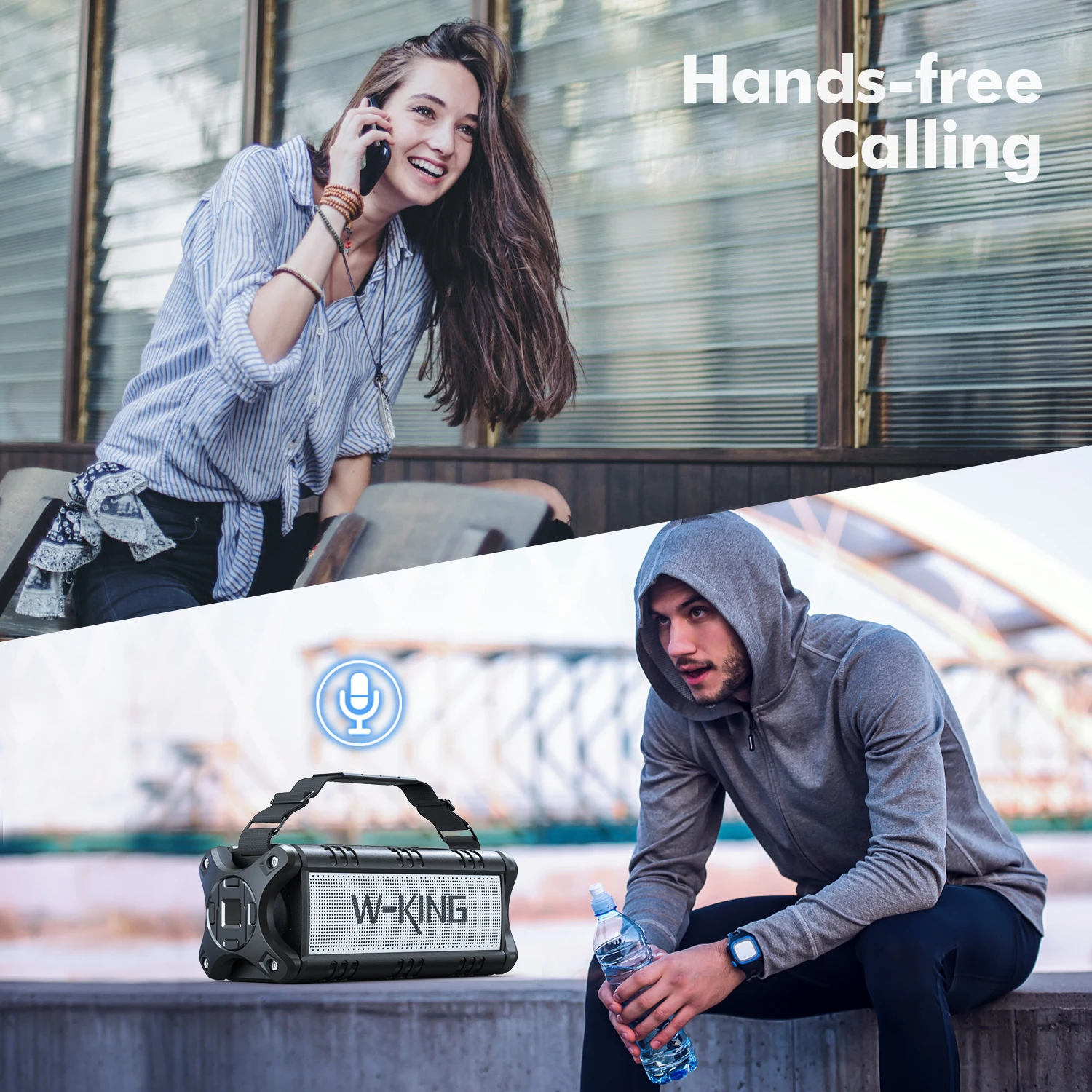 W-KING Bluetooth Speaker, 90W Peak 50W RMS Powerful Bluetooth Speaker Loud IPX6 Waterproof, Large Outdoor Portable Speaker