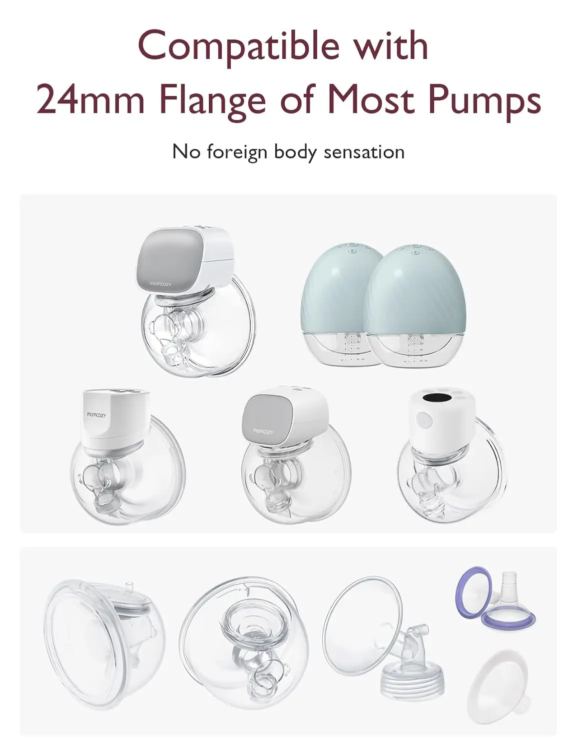 Silicone Flange Inserts for Breast Pumps Electric Breast Pumps Shield Nipple Tunnel Narrow Connector Feeding Essential 2