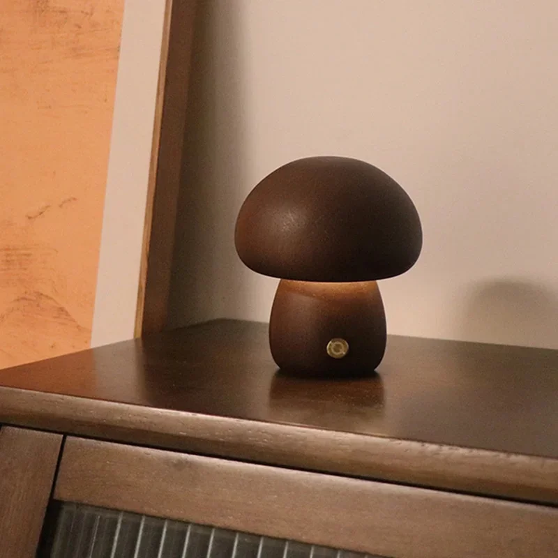 Led Mushroom Table Lamp for Bedroom Bedside Living Room Decor Night Lights Minimalist Desk Lights USB Rechargeable Night Lamp 6
