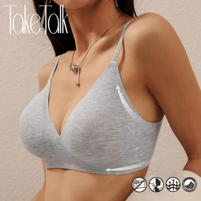Femmes Sexy sans couture soutiens-gorge col en V profond Bralette Sexy Lingerie lettre sangle hauts Push Up sous-vêtements sans fil brassière pour femme 1