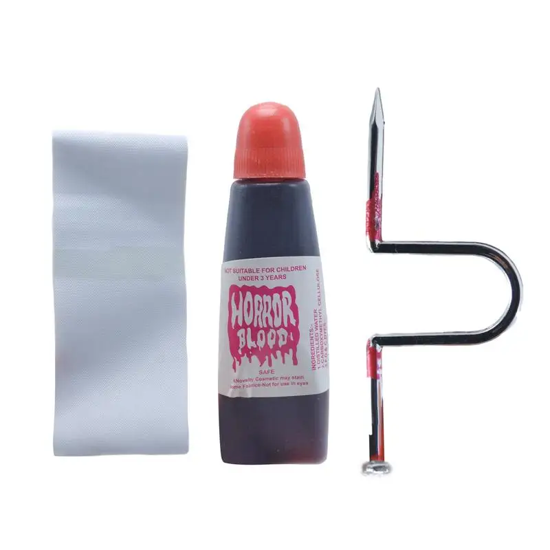 

Nail Through Finger Toys Portable DIY Trick Toy Piercing Nail With Plasma Prank Props For Theme Party Recess Costume Ball