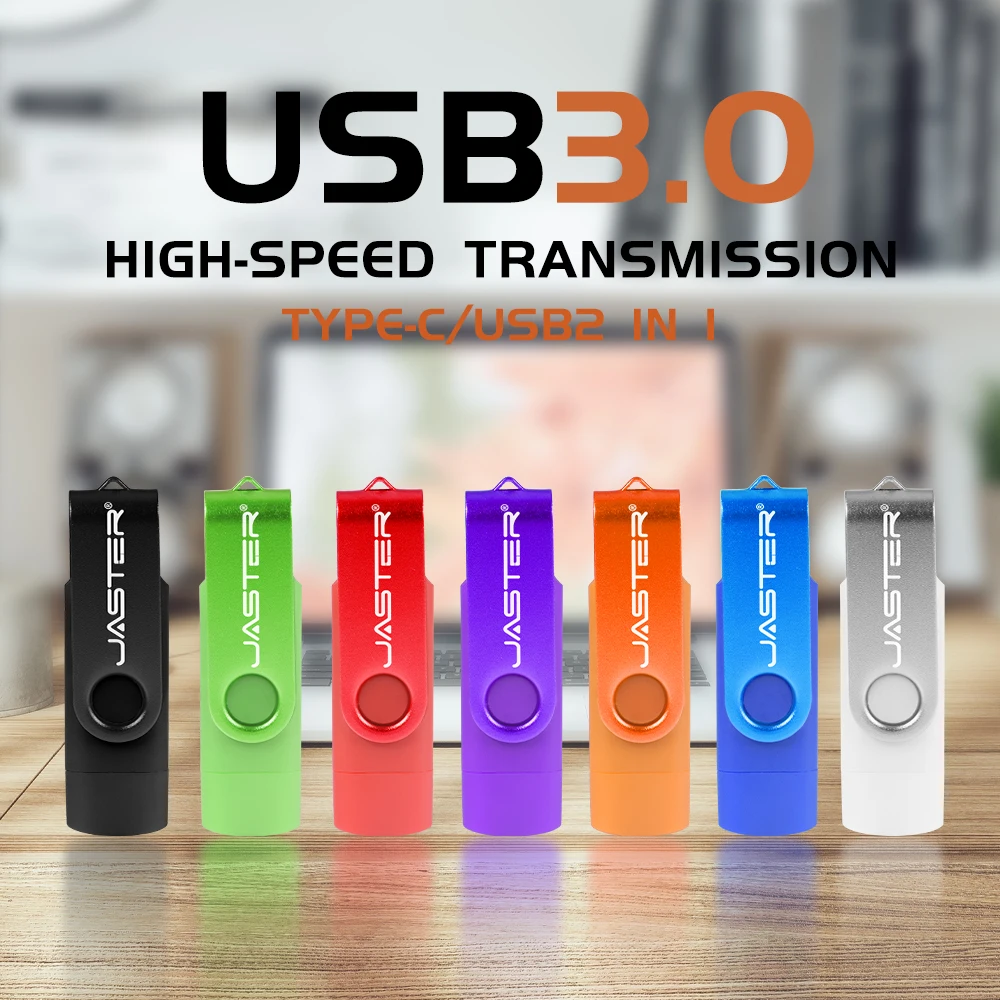 JASTER 고속 유형 C USB 플래시 드라이브 3.0 8GB 16GB 32GB 64GB 128GB 회전 Pendrive 컴퓨터 휴대 전화 이중 용도 U 스틱