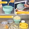 Silicone Microwave Popcorn Bowl Foldable Popcorn Maker Bucket Bowl With Lid Folding Popcorn Kitchen Baking Tool 3