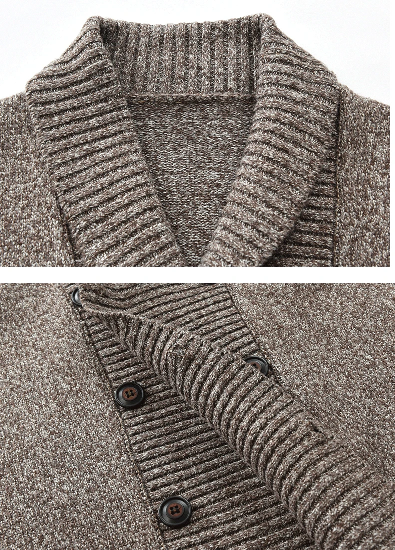 2024 Autumn Winter Brand Men's Solid Sweaters Casual Fashion Double-Breasted Cardigan Knitwears Men Knitted Cardigan Sweater