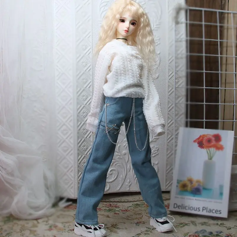 【正規品】Doll mini pants beige Barbie Doll Size Pants White Slacks Trousers Chinos Flared