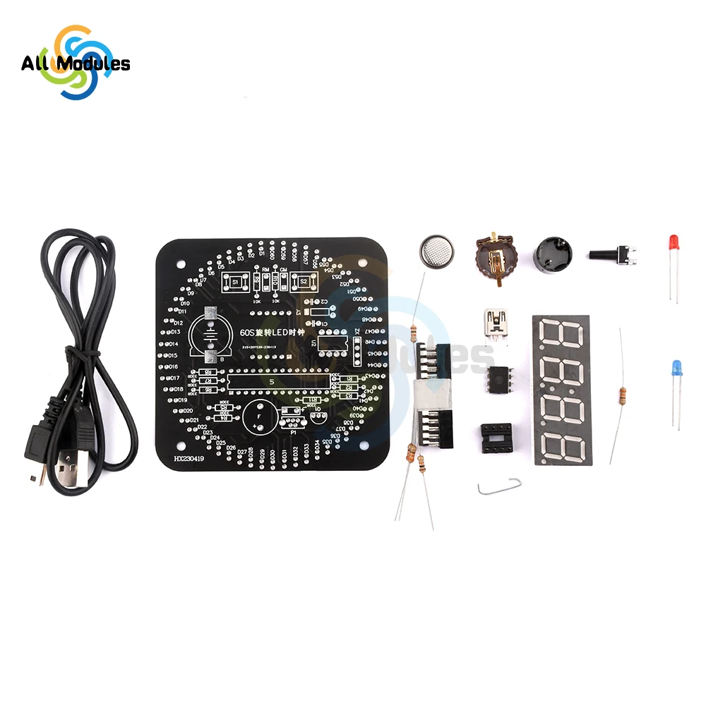 Kit Orologio LED Fai-Da-Te Con Temperatura E Controllo Luce – Blu – Versione Con Custodia - 2