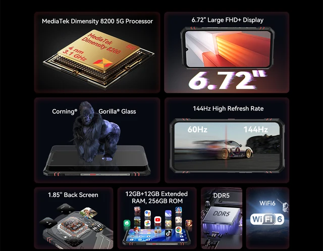 Cubot KingKong Star 2, Ultra-Slim Rugged Smartphone 5G, 4nm