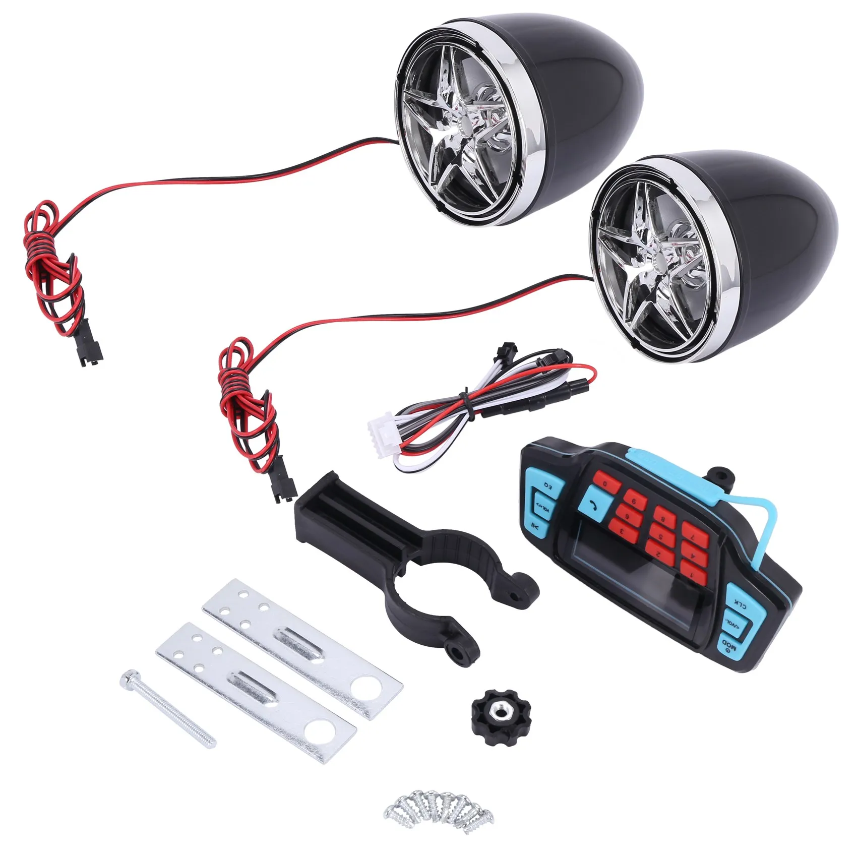 

Motorcycle Alarm Audio Stereo Speakers Fm Radio Mp3 Music Player Scooter Atv Remote Control Alarm Speaker Scooter