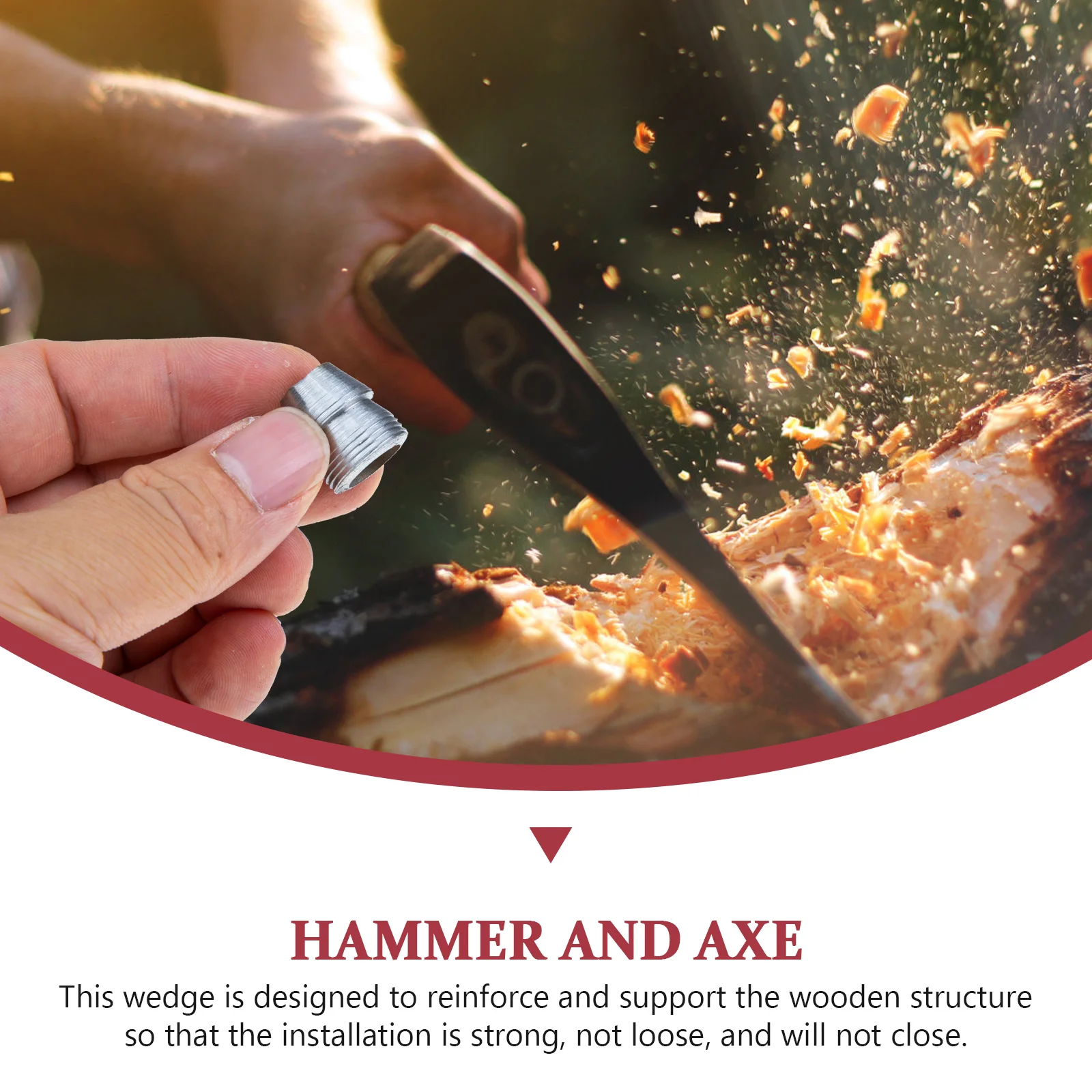 Iron Axe Wedge Hammer Practical Round Steel Wedge For Axe Claw Hammer Round Handle Wedges Installation Reinforcement Nail 5