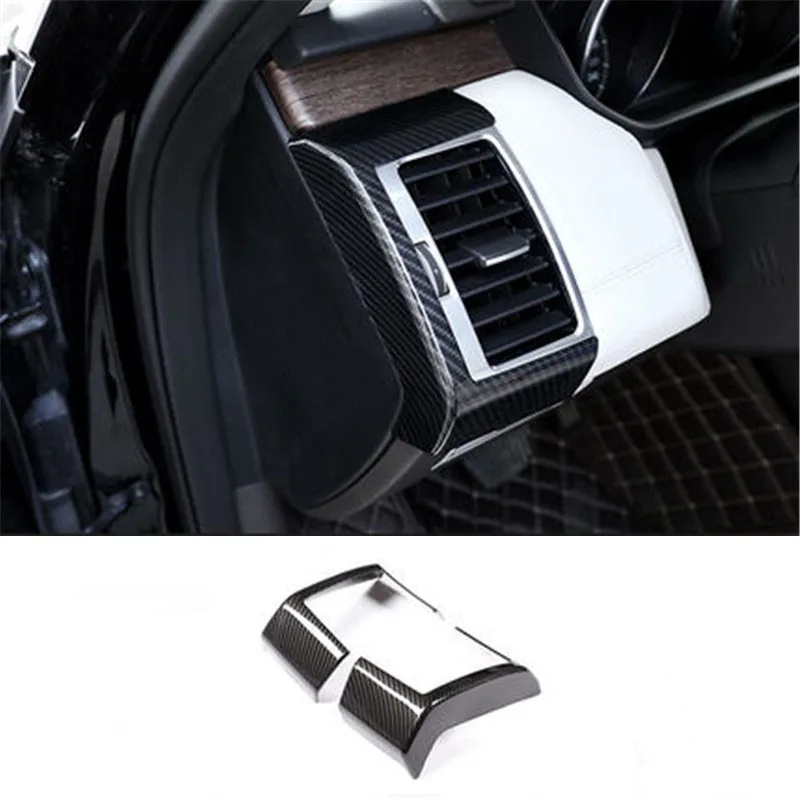 

2pcs/Lot ABS Carbon Fiber Grain Front Both Sides Air Conditioning Outlet Decoration Cover For 2017-2022 Land Rover Discovery 5