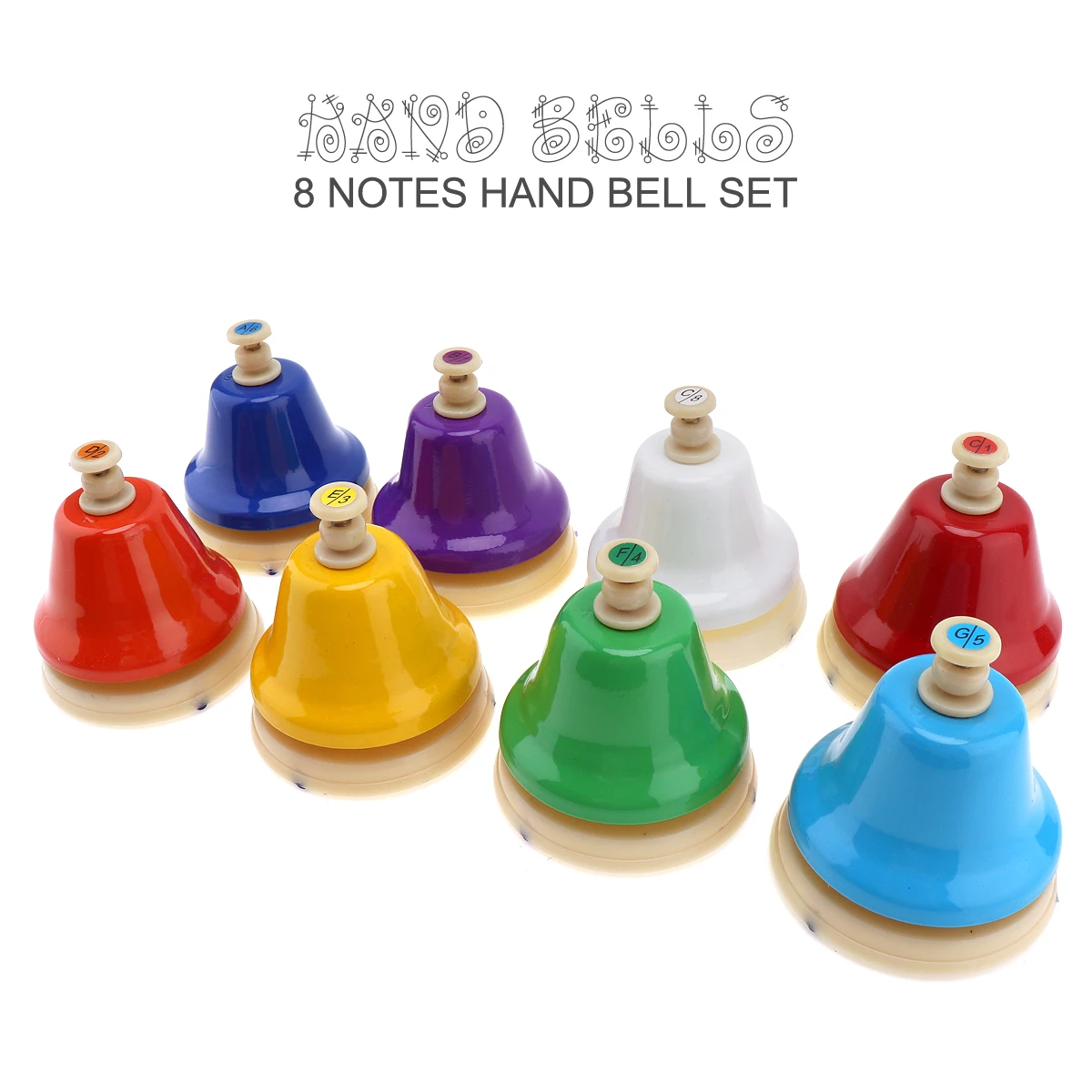 Tanio 8 uwaga kolorowy dzwonek ręczny zestaw Instrument muzyczny dla