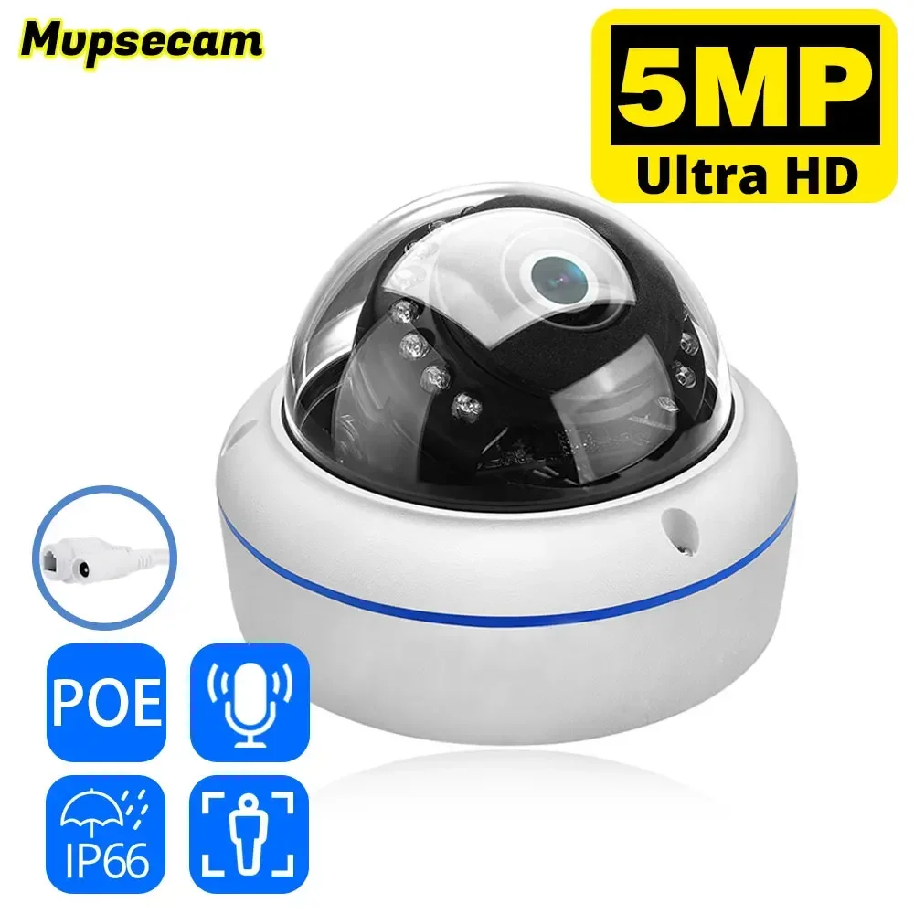 Hd 5Mp Ip Poe Camera 3.6Mm Grandangolare Cctv Sorveglianza Sicurezza Domestica Telecamera Poe Allarme Rilevamento Umano Cctv Ip Camera Xmeye App