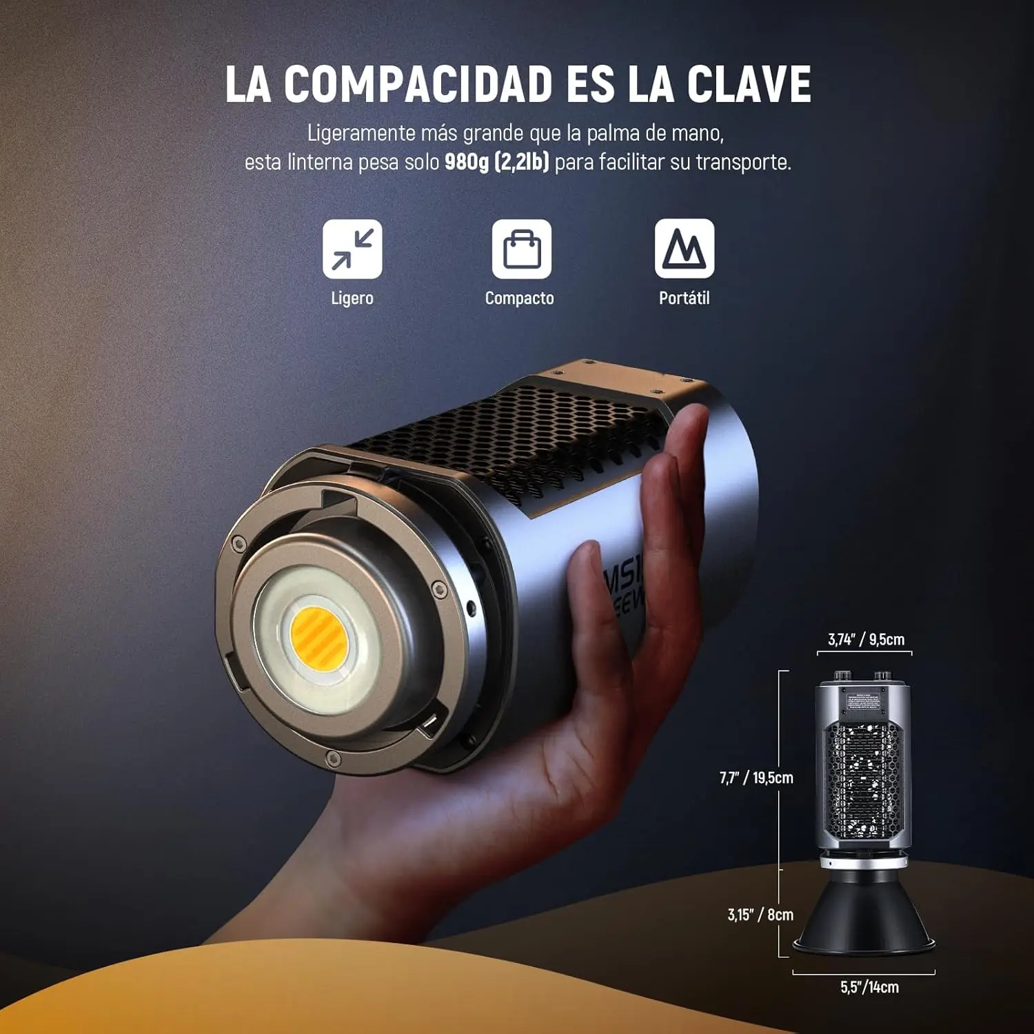 MS150B 130W Bi-Color LED Video Light Mini COB Portable Photography Lighting with