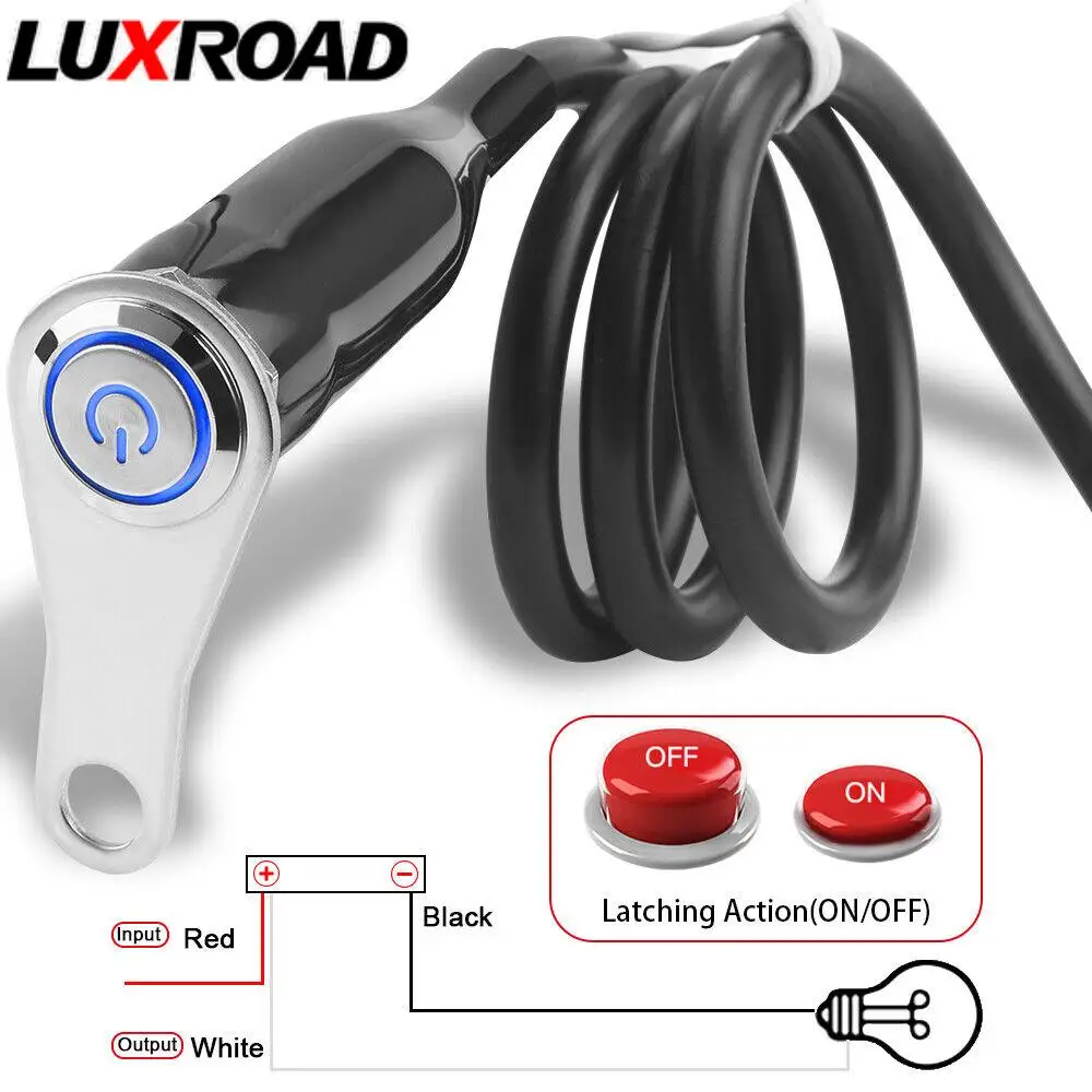 

Металлическая кнопка для мотоцикла, яркий синий индикатор, зеркальный переключатель сиденья для сигнала поворота, фары, внедорожника, 3/ 5 проводов