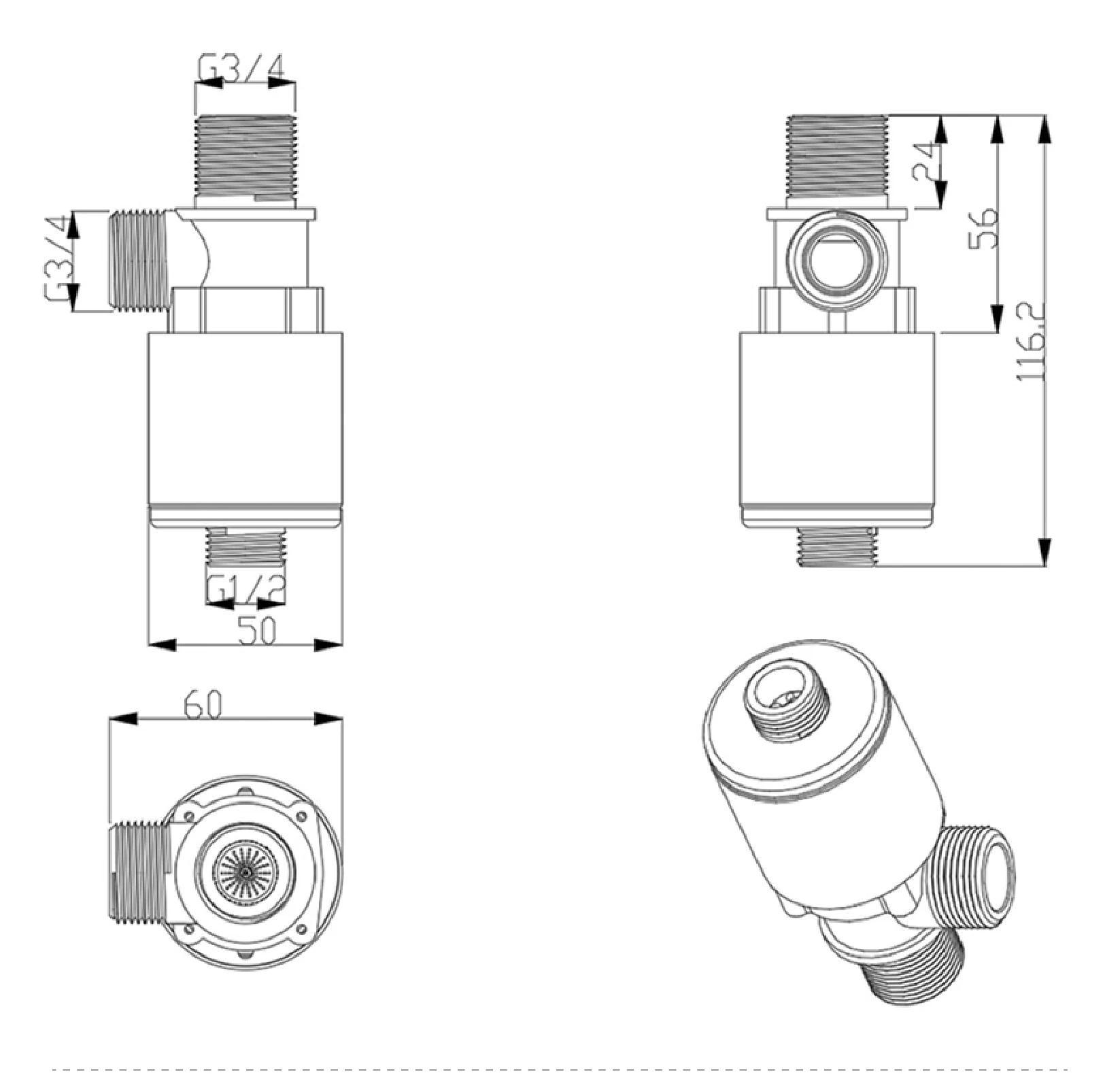 FQF 1/2" Automatic Water Level Control Valve for Water Tank Tower No Float Senso