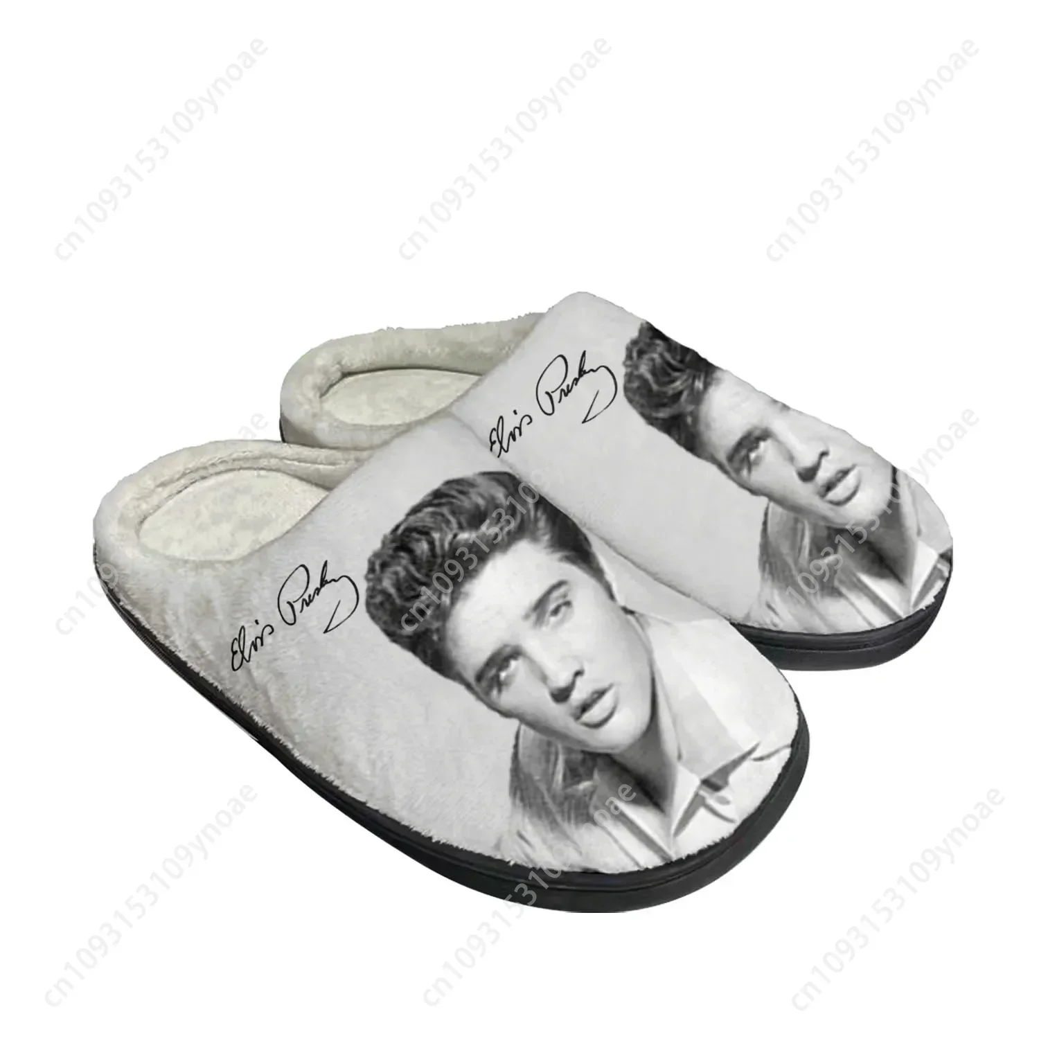 E-Elvis King Hillbilly Cat Home Cotton Custom Slippers Mens Womens Pop Plush Bedroom Keep Warm Shoe Thermal Slipper P-Presley 2