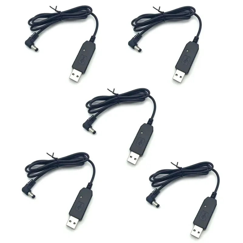 

5pcs USB Charger Cable with Led Indicator Light for Baofeng UV-5R UV-82 BF-F8HP GT-3 GT-3WP UV-9R Plus A58 UV-XR Walkie Talkie