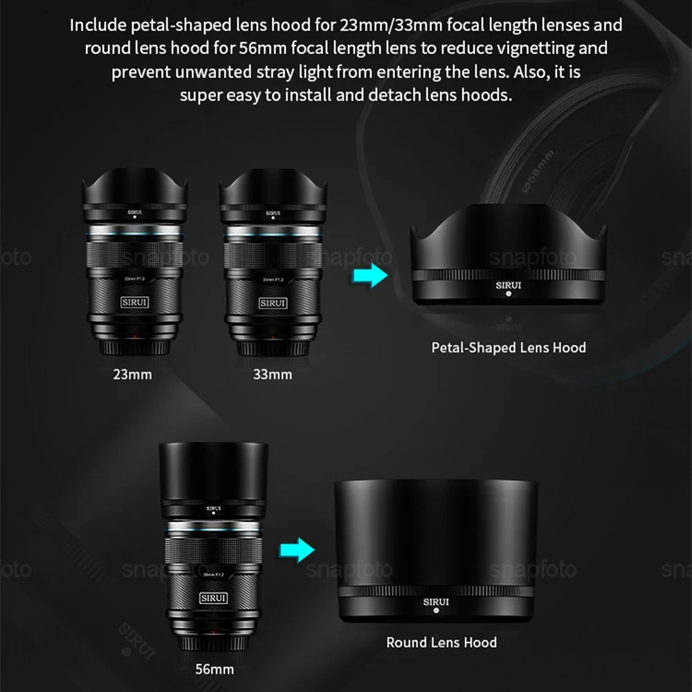 SIRUI 스나이퍼 시리즈 APS-C 자동 초점 렌즈,  E 마운트 카메라 렌즈용, 23mm F1.2