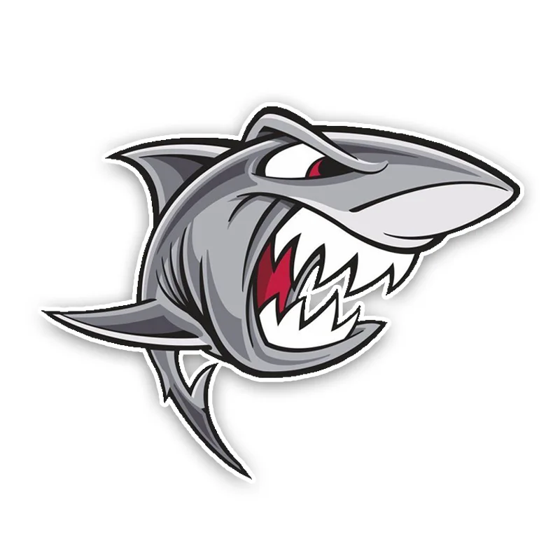 

Funny Car Sticker Angry Cartoon Great White Shark Color Decorative PVC Sticker, Applicable To All Kinds of Cars 14cm * 11cm