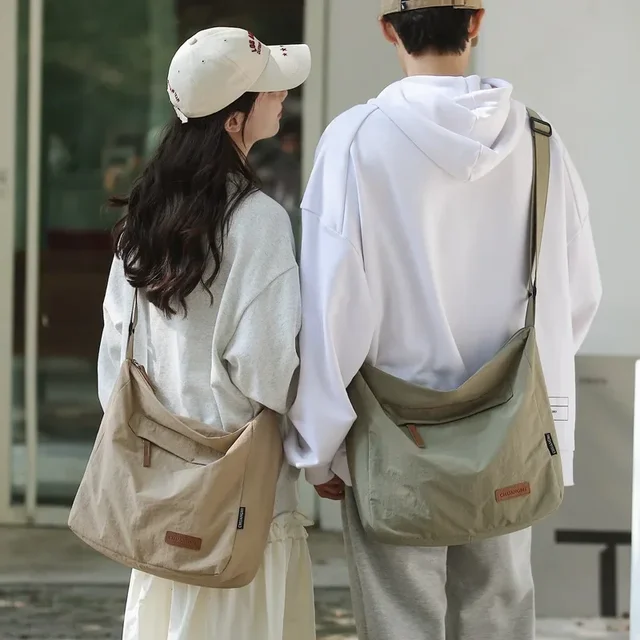 Sac à bandoulière japonais pour femmes et hommes, grands sacs messager en toile pour étudiants, sacs de livres de marque, sacoches à main féminines, 2024 1