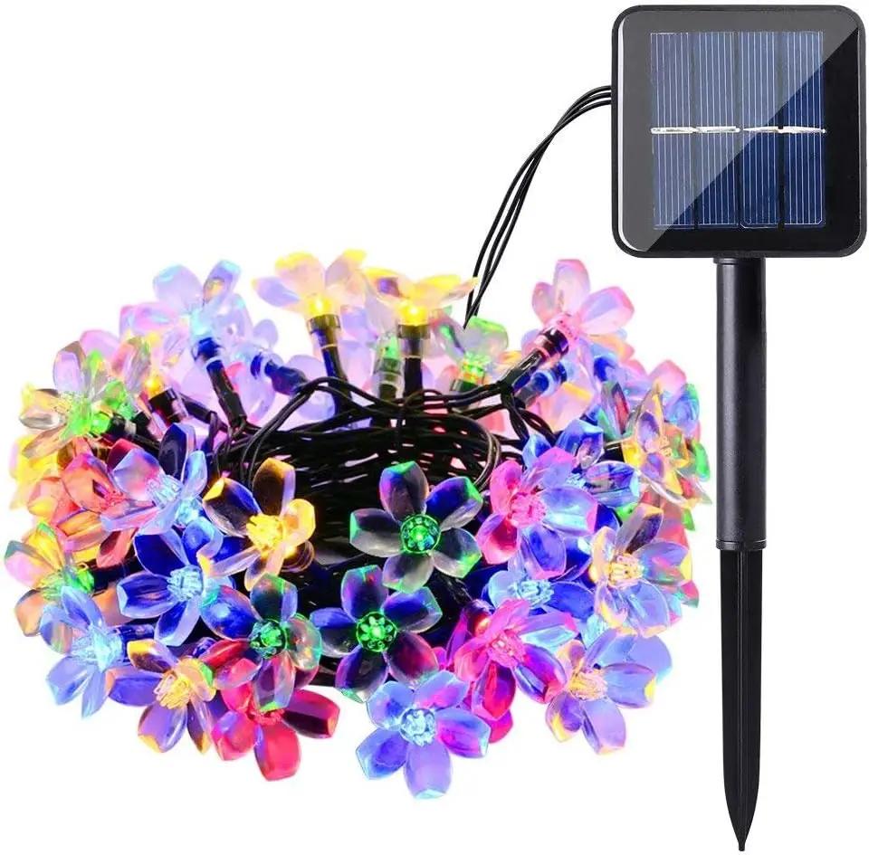 LED Solar Cherry Blossom Lights Outdoor Garden Waterproof Fairy Lamp For Christmas Party Home Decor