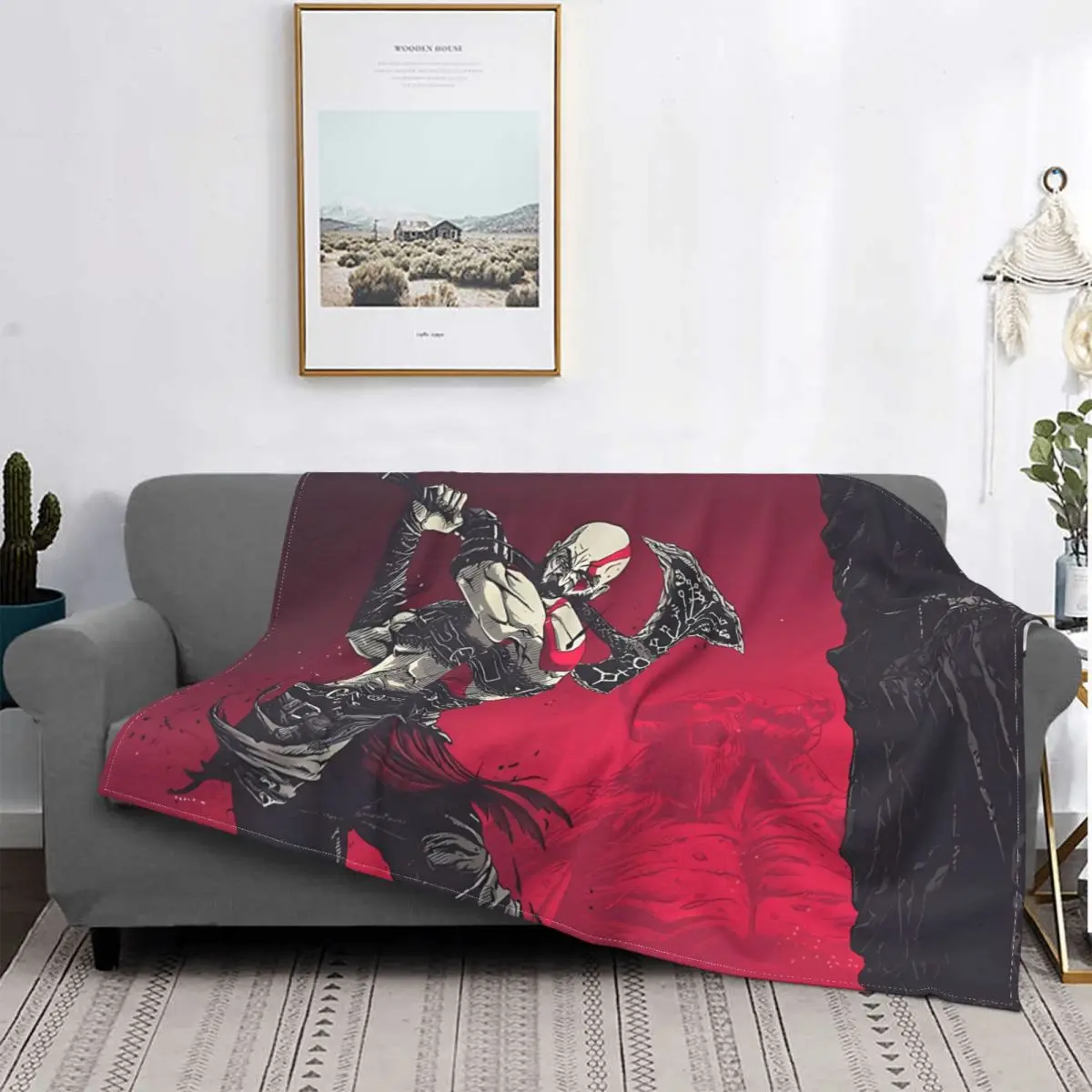 God Of War Ragnarok Art God Of War Ragnarok Coperta Da Gioco Peluche Per Tutte Le Stagioni Coperte Sottili Traspiranti Per Divano Tappeto Pezzo