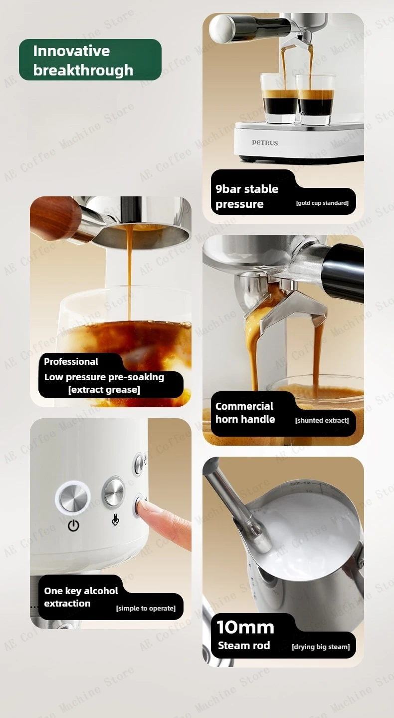 Description Picture 3 of itemSmall Home Coffee Machine Italian Semi-automatic Coffee Machine Steam Milk Frothing Function Portable Coffee Maker