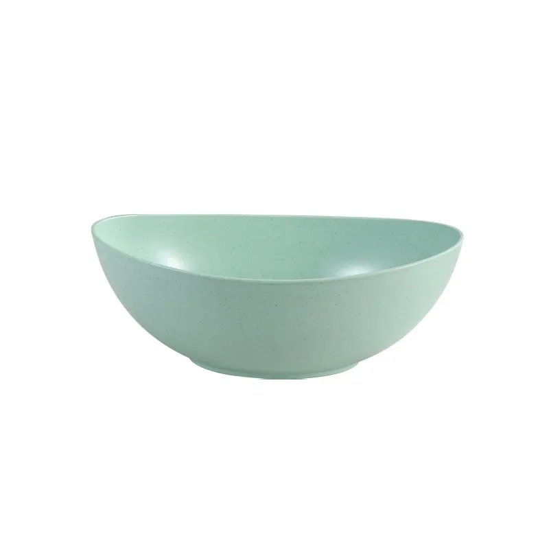 Eco-Friendly Wheat Straw Large Kitchen Bowl - Creative Microwave-Safe Dish for Fruit, Salad, and Vegetables