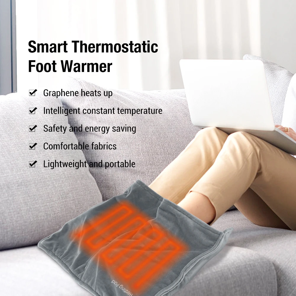 USB Graphene Electric Heating Pad Portable Foot Heater Winter Hand Warmer Abdomen Waist Back Thermal Blanket Warming Mat 30x50cm 2