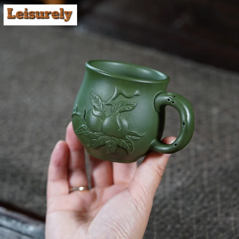 180ml Yixing Purple Clay Peach Coffee Mug Zen Milk Cup Afternoon Tea Mug Wine Beer Bottle Office Water Cup Tea Services Gift