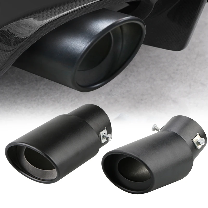 Exhaust Muffler Tip Stainless Steel Round Pipe Straight Bent Car Exterior Parts