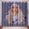 Ariana Grande Curtain Home Decoration, Star Celebrity Window Decoration, Polyester Shade, Bedroom, Living Room, 2 Tablets Set 3