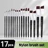 Body Pinting Brushes Face Body Art Paint Professional Paint Brushes Set With Storage Bag Wooden Handle Nylon Oil Painting Brush 5