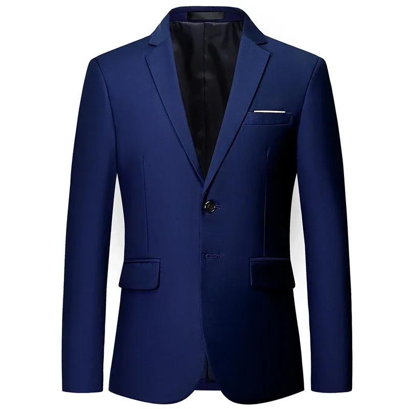 New listing luxury men's blazer large size 6XL Slim solid color jacket, fashion business banquet wedding dress jacket S-6XL 4