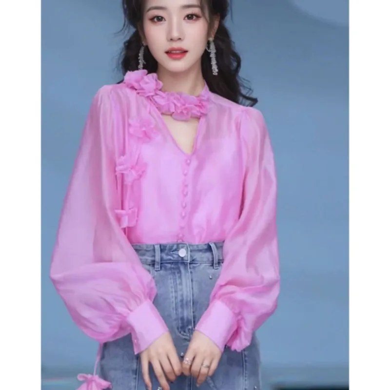 Beautiful and Suit Skirt Unique Pink Shirt