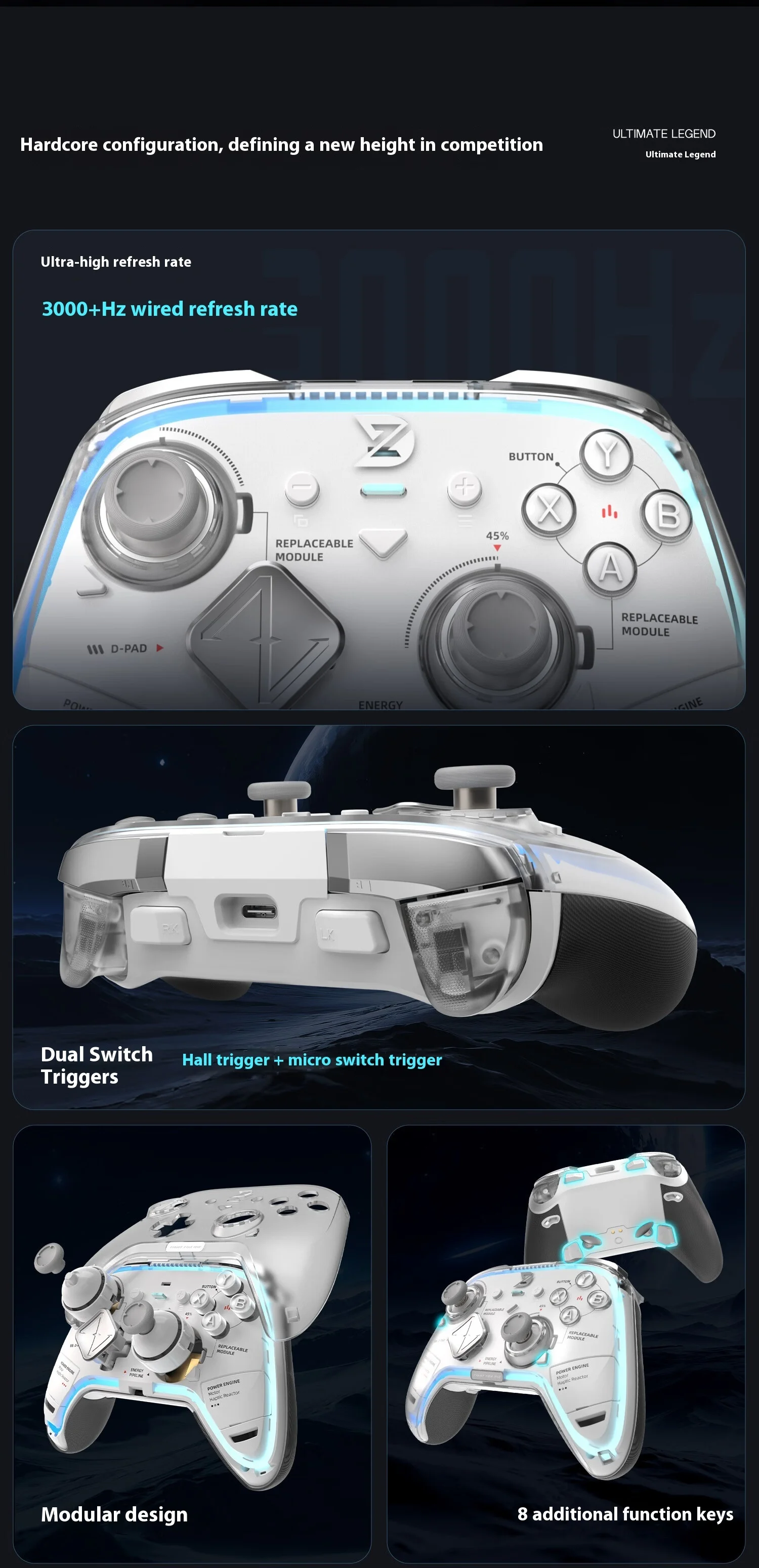 Zd Ultimate Legend Game Controller Elite Modular Sensory Rgb