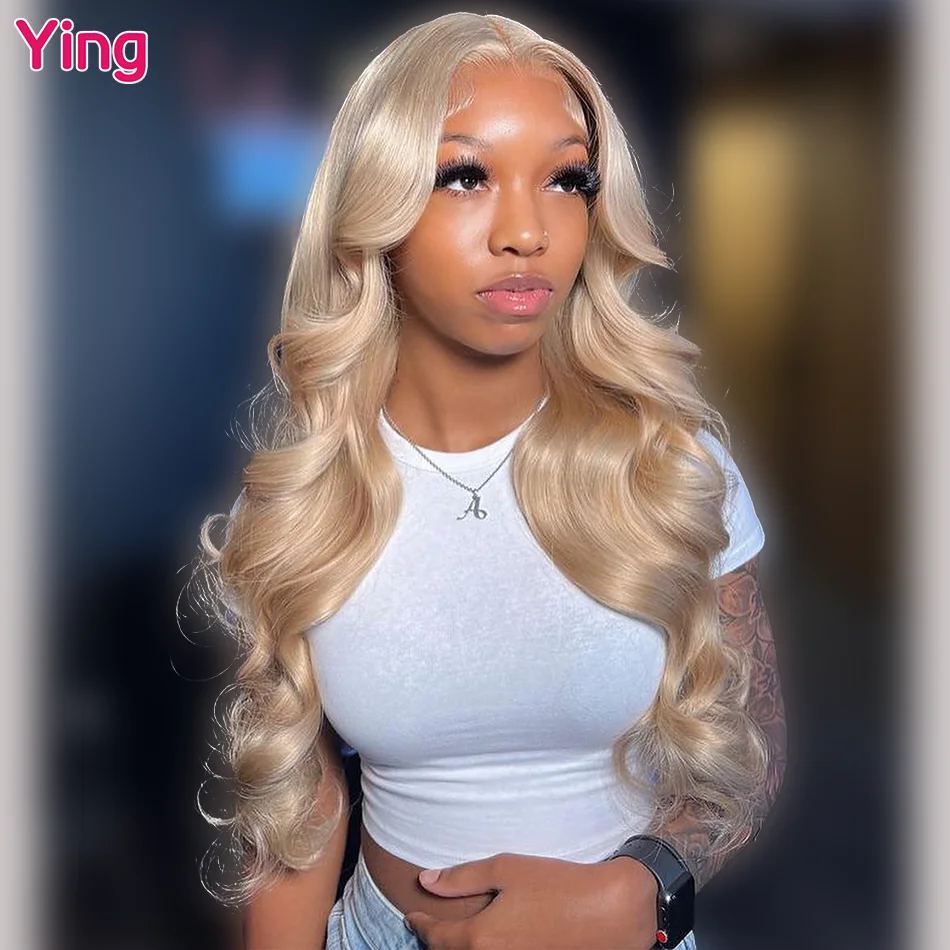 

Ying 12A Body Wave Ash Blonde Colored 13x4 Lace Front Human Hair Wigs 13x6 Lace Frontal Wig Pre Plucked Brazilian Remy 613 Wig