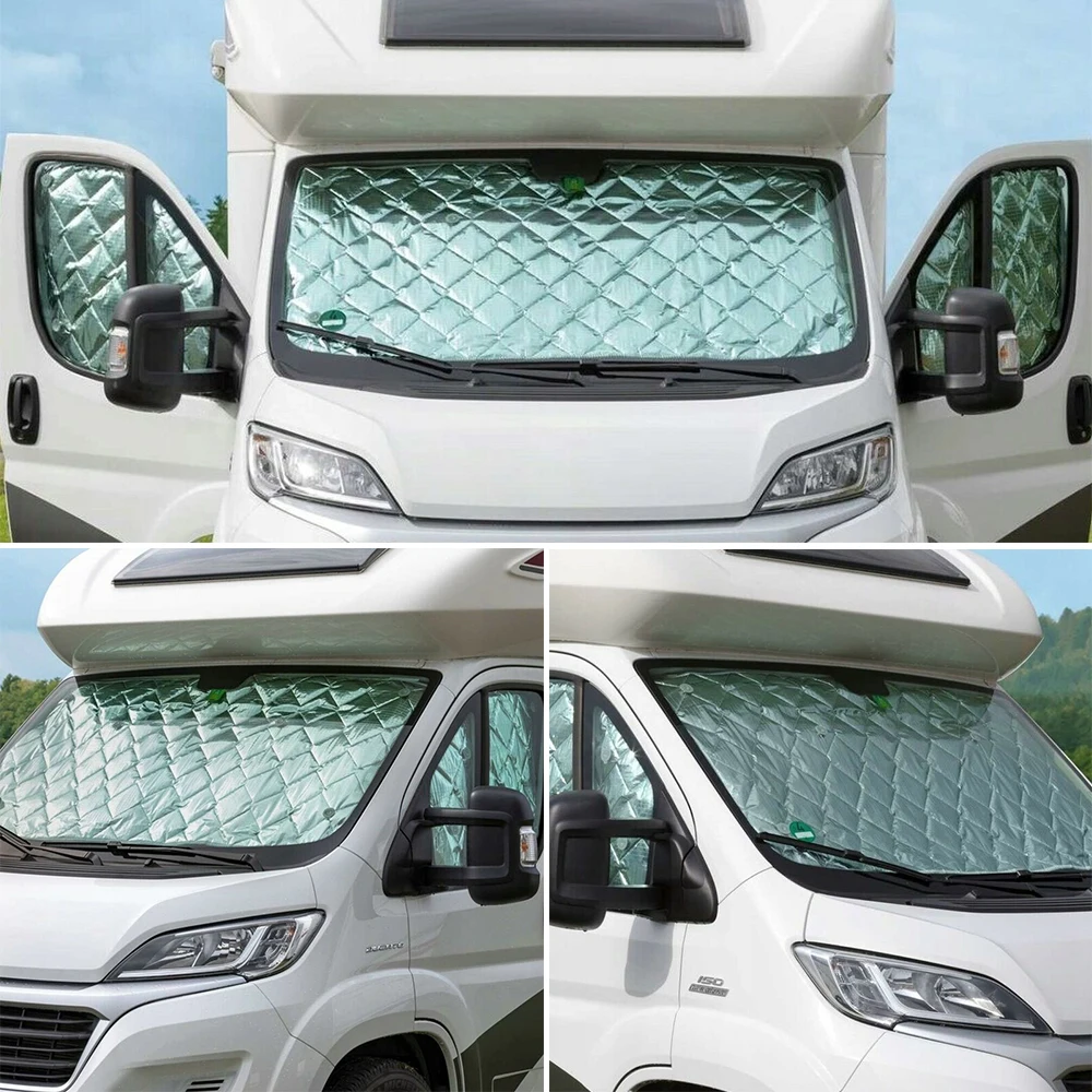 RV Window Blinds 7-Layer Aluminum Thermal Insulation Waterproof UV Protection For FIAT Ducato 2006- car sunshade windshield sunshade