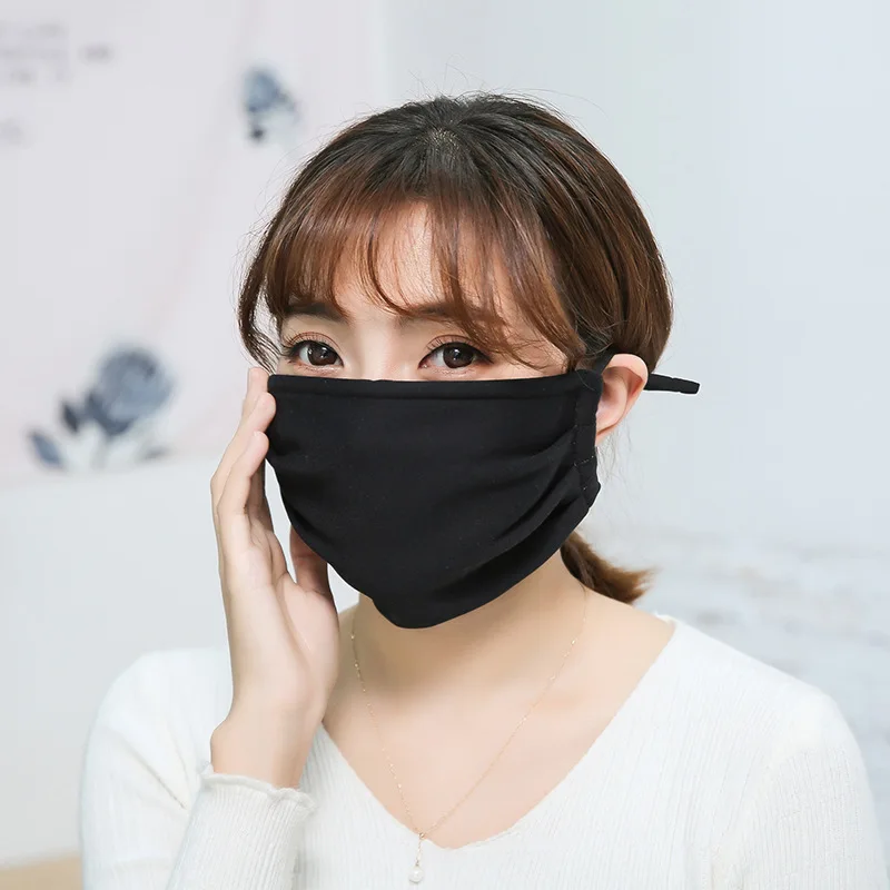 

1pc Solid Black Mask Anti-dust Reusable Washable Cotton Mouth Face Masks Mouth Cover Mascarar Masque Maks