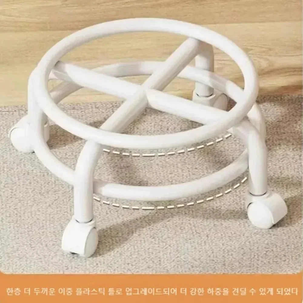 Household Backrest Pulley Low Stool Waist Protection 360 Degree Rotating Versatile Round Stools Modern Simple Universal Wheel 2
