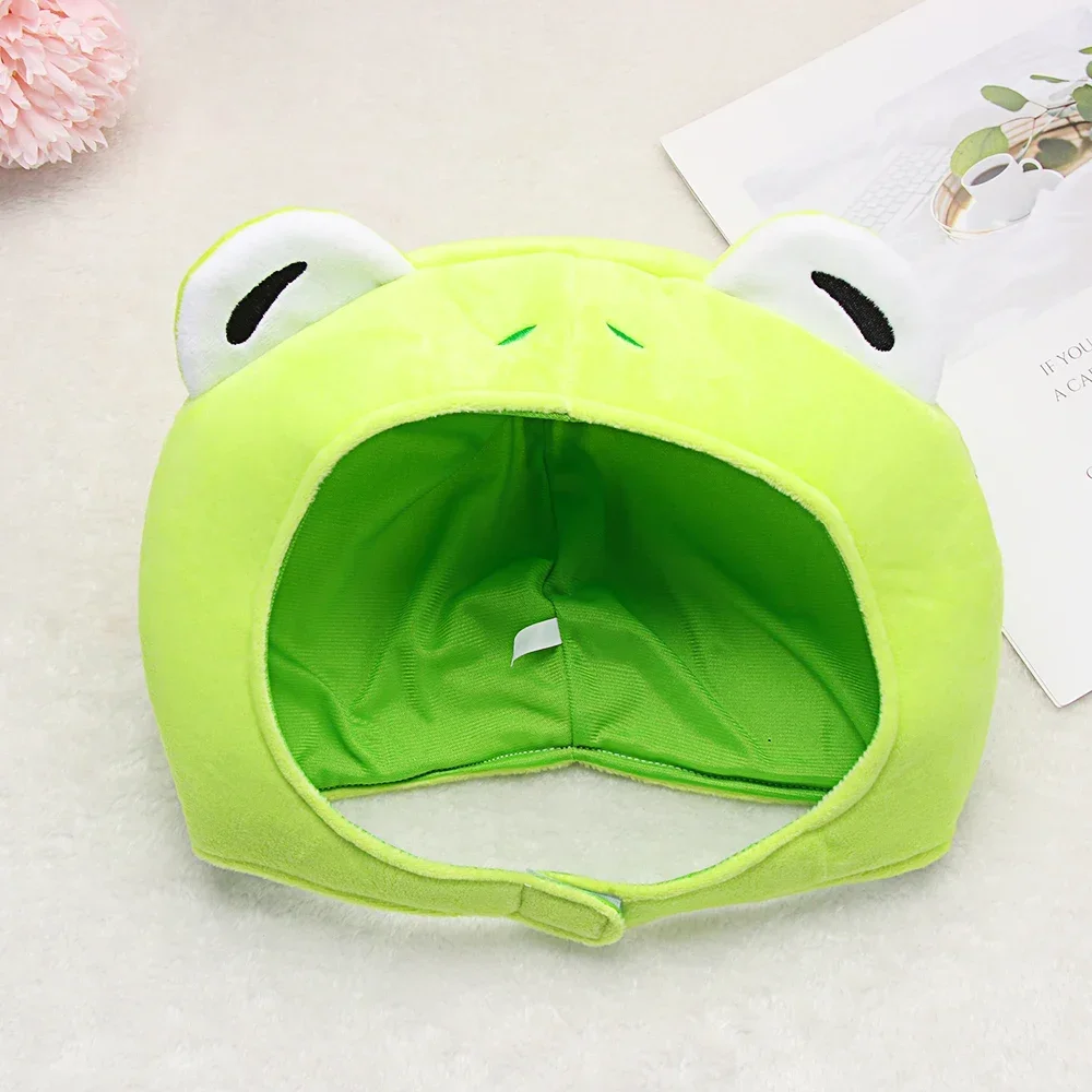 Novelty Funny Big Frog Eyes Bunny Ears Cute Cartoon Plush Hat Toy Green Full Headgear Cap Cosplay Costume Party Dress Up Hat 4