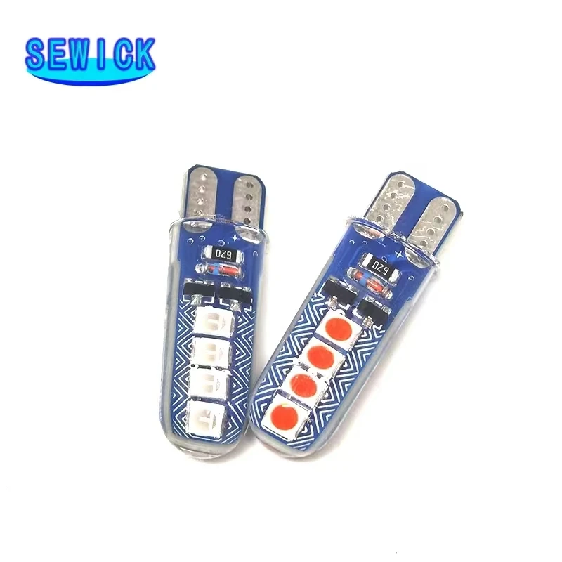 RGB LED Ʈκ ÷ Ǹ  Ʈ, 194 168 3030, 8LED  , Ŭ Ʈ, T10 W5W, 12V, 100 
