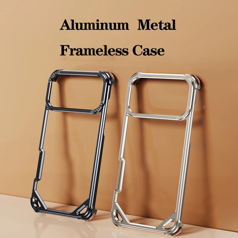 Eary for iPhone 17 Pro Max 17 Air Phone Case Aluminum Alloy Metal Frameless Shells Magsafe Minimalist Anti-Drop Protective Cover