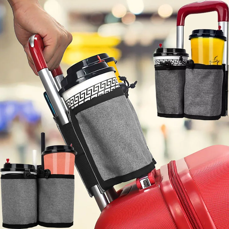 Luggage Travel Cup Holder Durable Free Hand Travel Luggage Drink